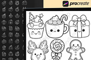 Christmas Kawaii Dessert Procreate, a Brush Add-On by DrawingStoryShop (Thumbnail 6 of 6)