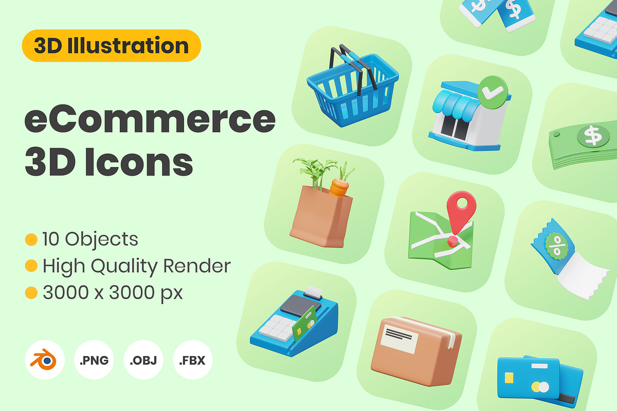 E-Commerce 3D Icons, an Object 3D Model by Rakata Studio (Photo 2 of 2)