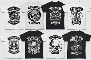 200 Vector Tshirt Designs B/W