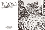 Tokyo Streets Crossing Sketches, a Work Illustration by TheMountBirdStudio (Thumbnail 1 of 7)