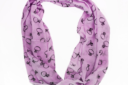 colored with trendy pattern ring scarf-snood, isolated on white, a Beauty & Fashion Photo by TanaCh