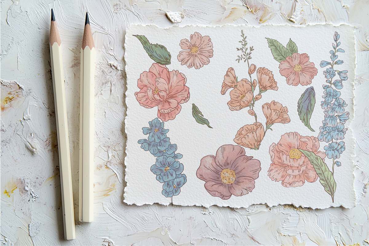 Romantic Floral Bundle, an Illustration by AlenaVlasko stock Market (Photo 3 of 6)