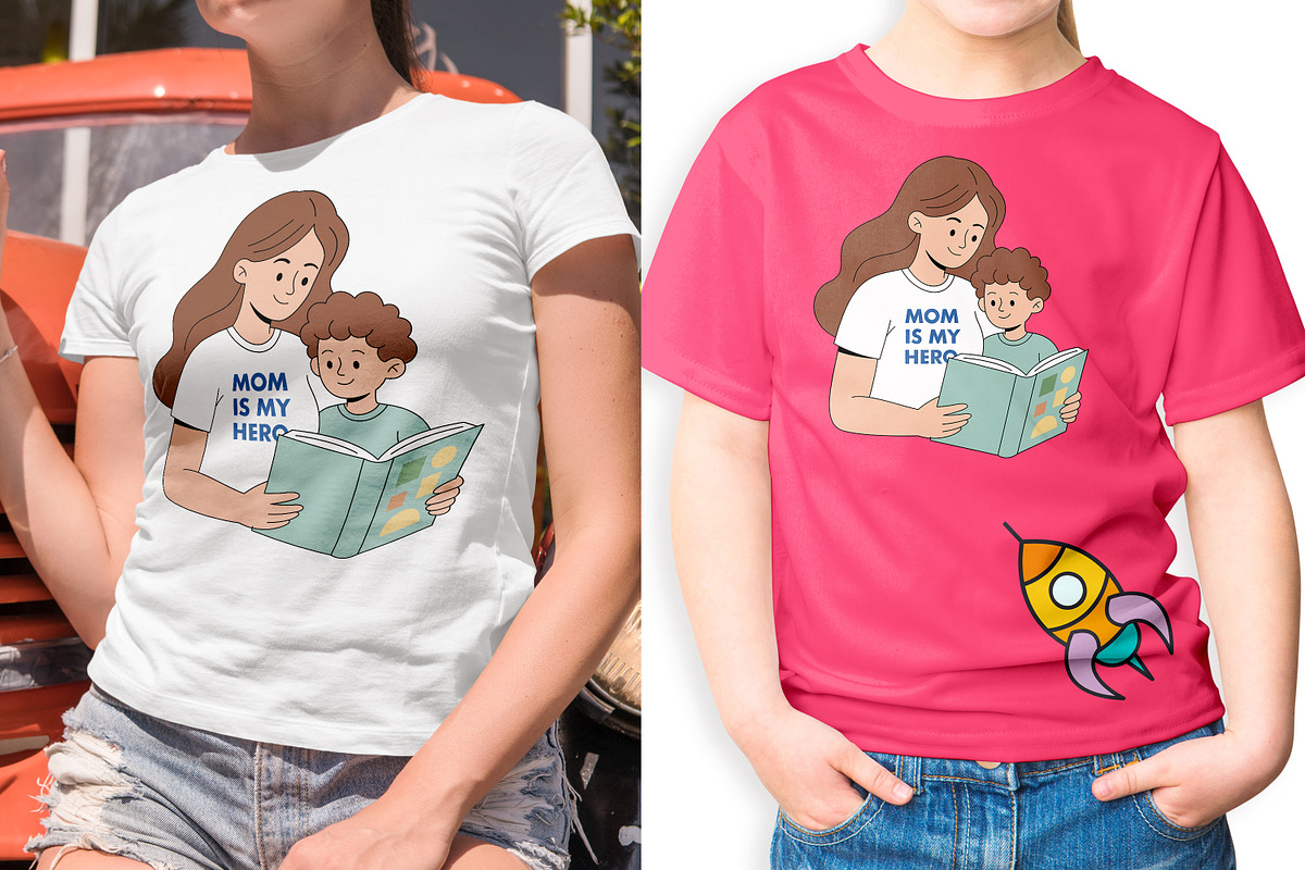 Mom Is My Hero Mother's Day T-Shirt, a Person Illustration by Ghagra (Photo 3 of 7)