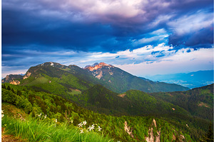 Alpine mountains - view from Golica, a Graphic by Nature and travel