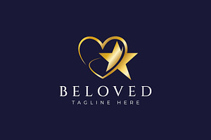 Gold Heart and Star Logo Beloved, a Branding & Logo Template by Signatoro