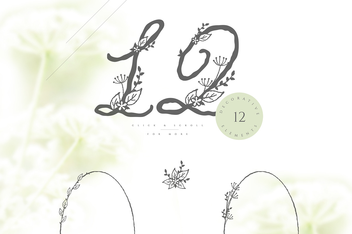 Efelious - floral monogram set, an Object Graphic by Euonia Meraki (Photo 7 of 12)