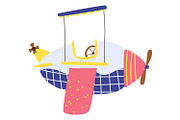 12 Hand-Drawn Cute Airplanes Clipart, a Transportation Illustration by the_myro (Thumbnail 10 of 13)