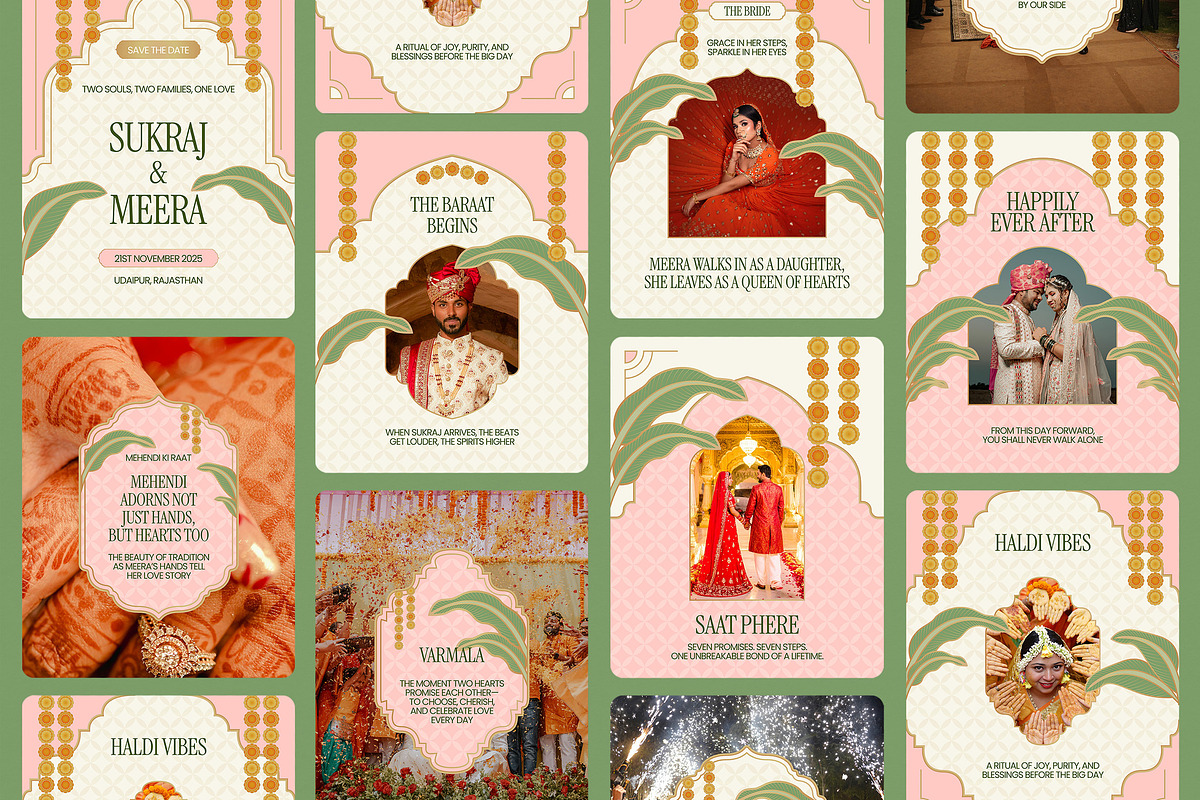 Indian Wedding Instagram Templates, a Social Media Template by Supanium Studio (Photo 1 of 5)