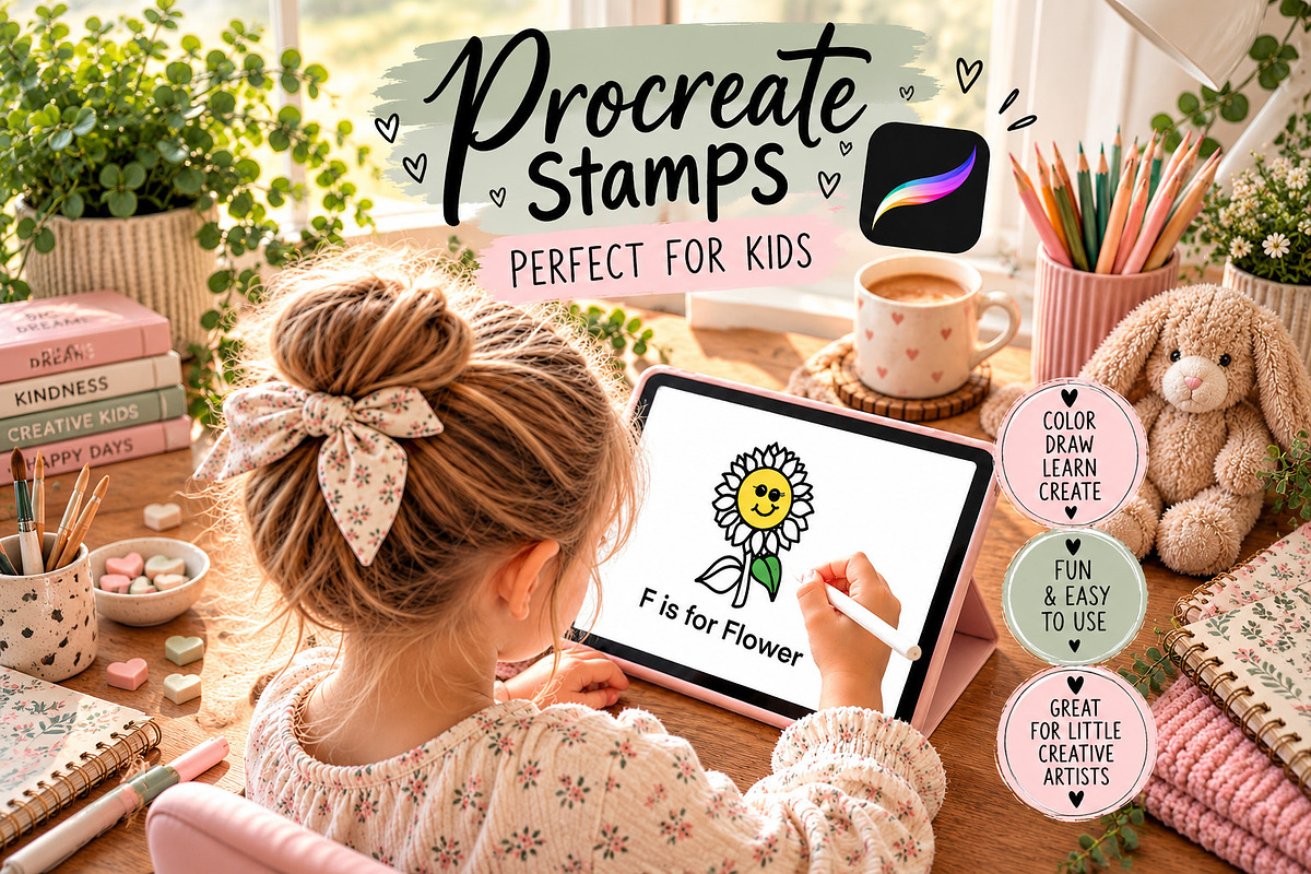 Kids Procreate Alphabet Stamps A–Z, a Shape Add-On by Willow Paige Farms (Photo 1 of 3)
