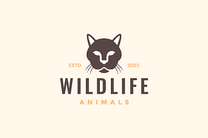 Wildlife Cat Forest Jungle Head Logo