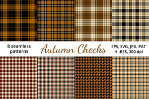 Autumn Checks, Seamless Patterns