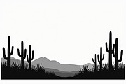 Cactus Desert Landscape Silhouette, an Illustration by abu67222 (Thumbnail 2 of 15)