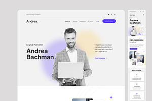 One Page CV Resume Landing Page