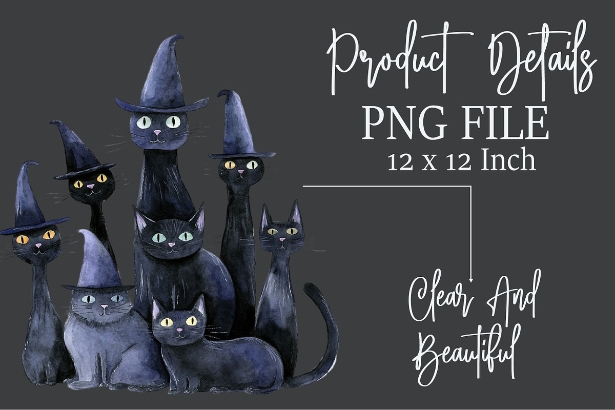 Quirky Black Halloween Cats Clipart, an Illustration by Rose Art (Photo 4 of 4)