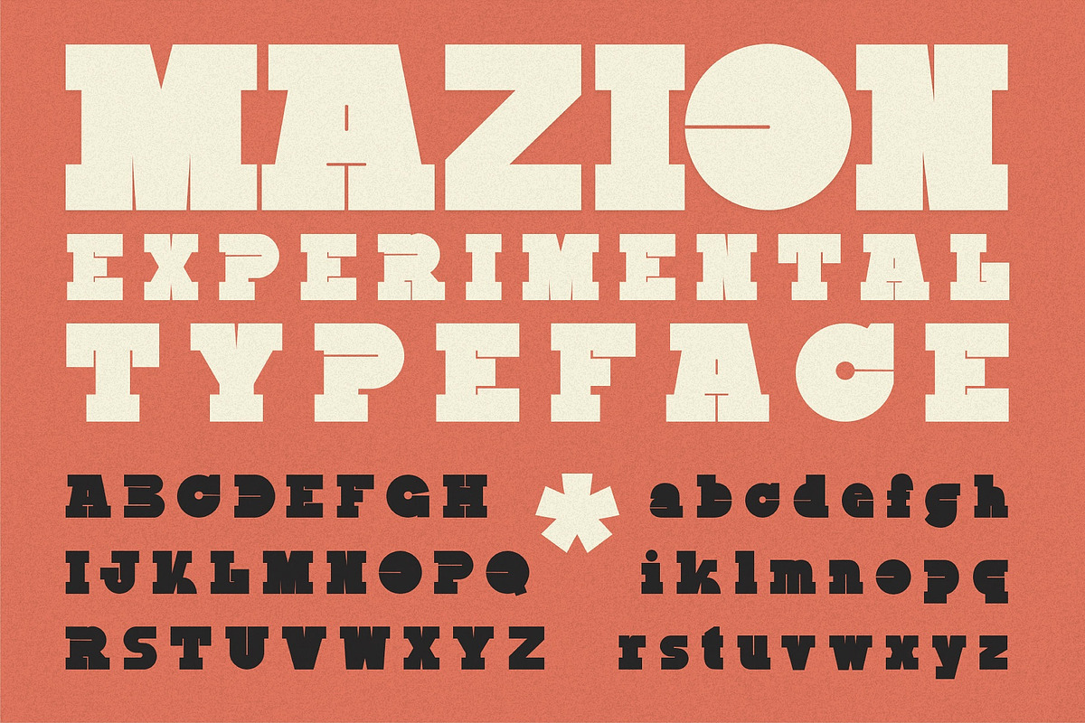 Mazion - Experimental Typeface, a Serif Font by HipFonts (Photo 1 of 9)
