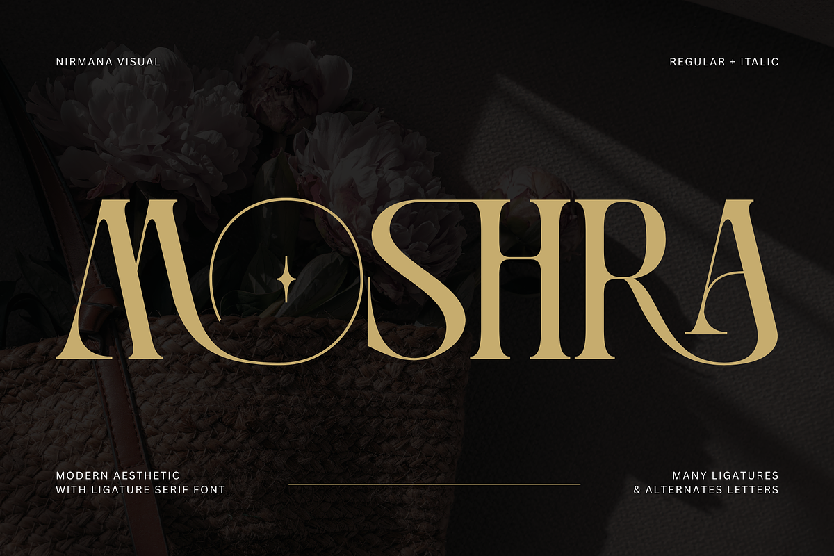 Moshra Aesthetic - Modern Logo Font, a Serif Font by Nirmana Visual (Photo 1 of 10)