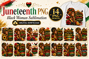 Juneteenth PNG, Black Woman, a Seasonal Illustration by CreationArt (Thumbnail 1 of 7)