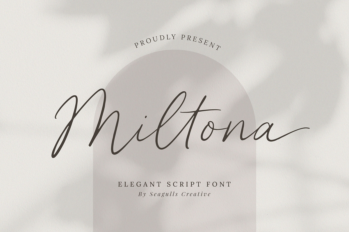 Miltona Elegant Script Font, a Script Font by Seagulls Creative (Photo 1 of 10)