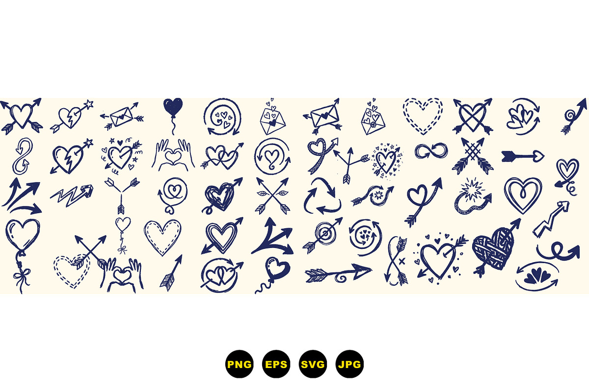 Hand Drawn Love Arrow Clipart, an Illustration by designvectx (Photo 3 of 3)
