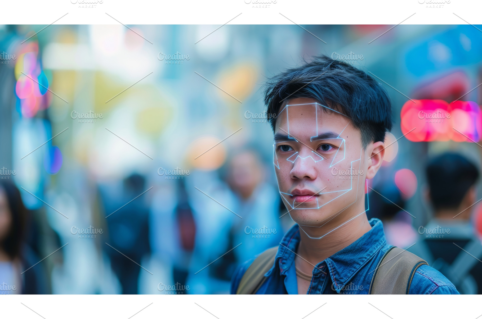 A facial recognition concept for, a Technology Photo by ZinetroN