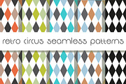 Retro Circus Seamless Patterns., a Decorative Illustration by WINS Doodle shop (Thumbnail 1 of 4)