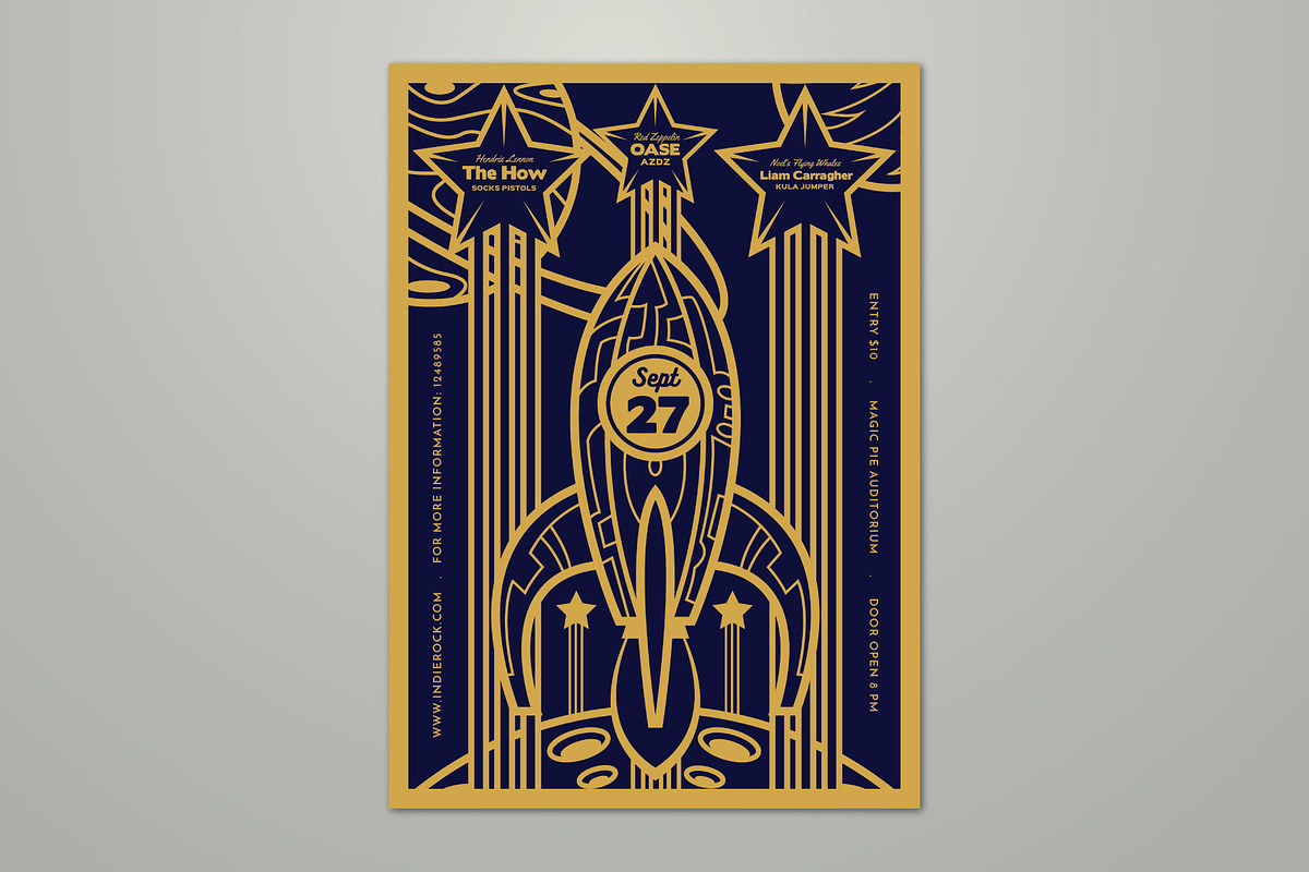 Elegant Art Deco Spaceship Flyer, a Flyer Template by ashenterprise (Photo 1 of 3)