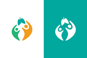 Vector lungs and family logo, a Healthcare Illustration by GraphiShop