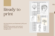 Line art Greek Goddesess, a Decorative Illustration by Katerina (Thumbnail 5 of 6)