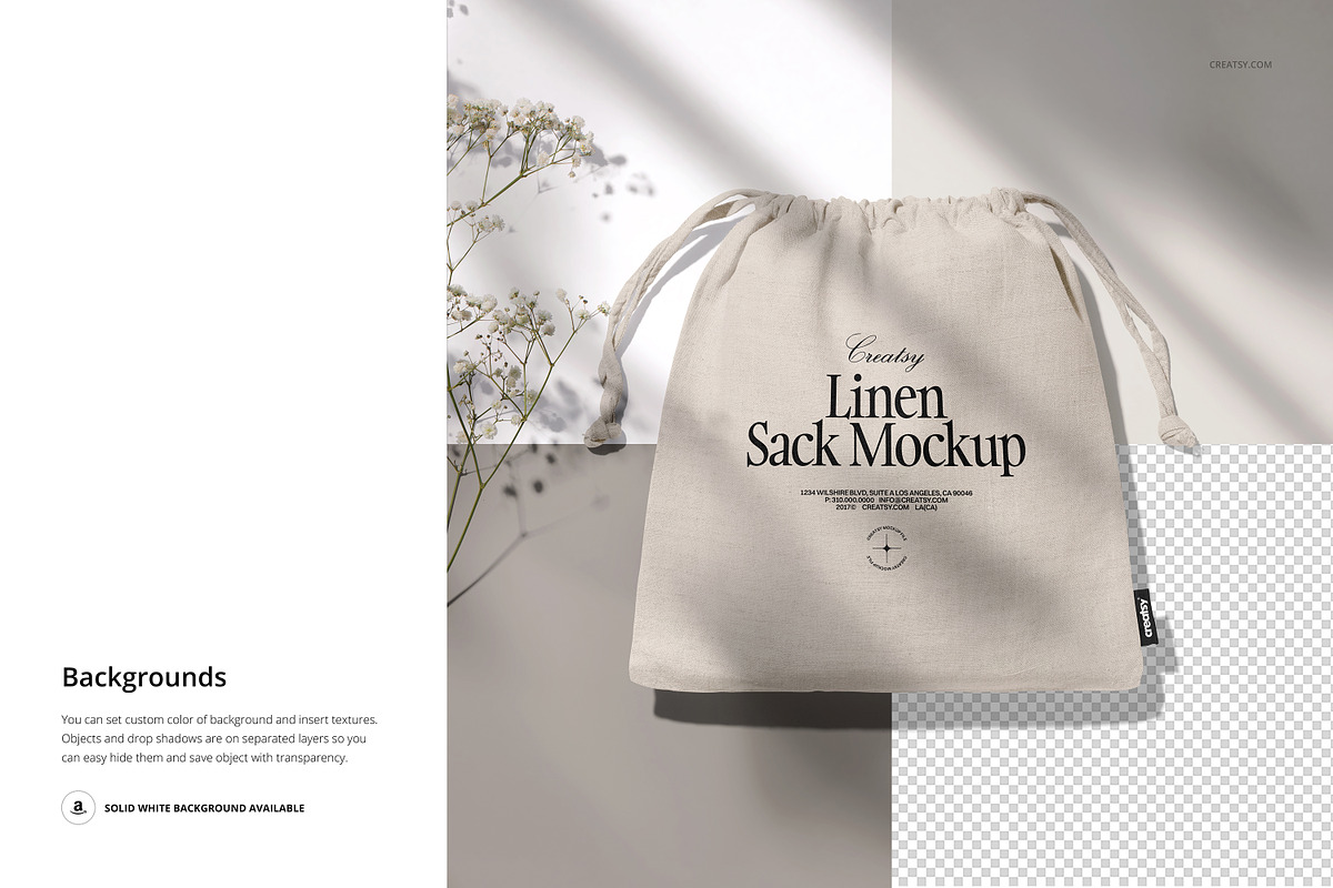 Linen Sack Mockup Top View, a Merchandise Mockup by creatsy5 (Photo 4 of 5)