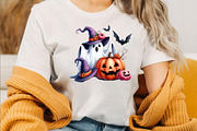 Cute Funny Ghost Pumpkin Halloween, an Illustration by SVGArt (Thumbnail 3 of 8)