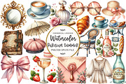 Watercolor Parisian Summer Clipart, an Illustration by OK Design (Thumbnail 1 of 5)