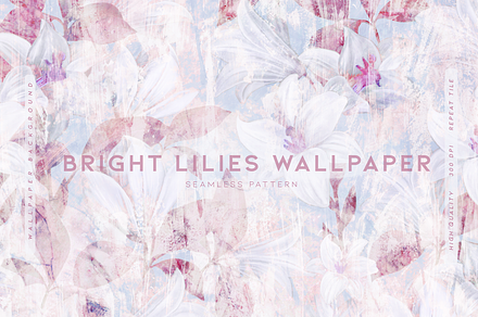 Bright Lilies Wallpaper, a Wallpaper Graphic by MalyskaStudio