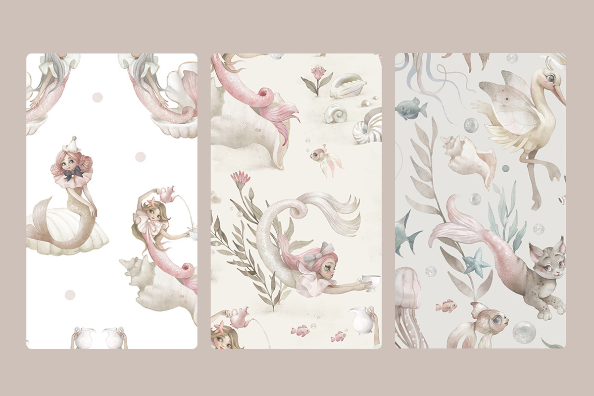 Watercolor Graphics & patterns, a Wallpaper Graphic by TanyaSchuka (Photo 5 of 16)