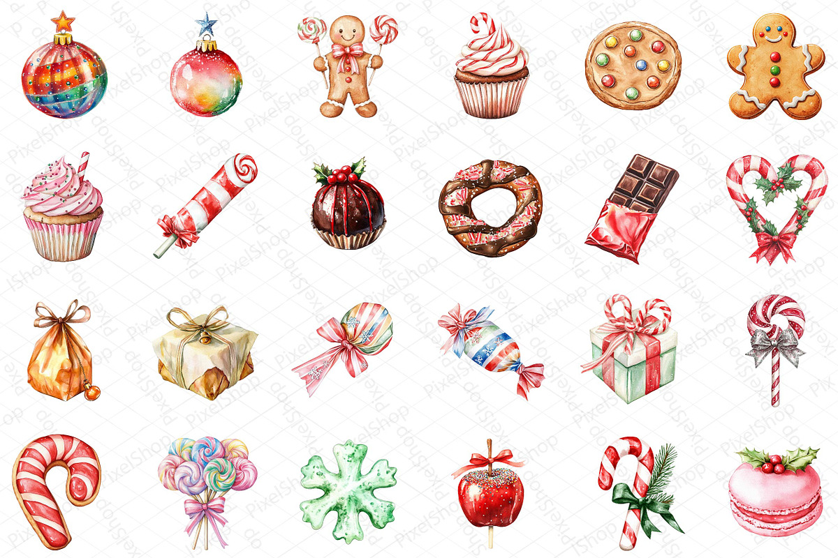 Christmas Candy Sublimation Clipart, an Illustration by DreamPrint404 (Photo 5 of 5)