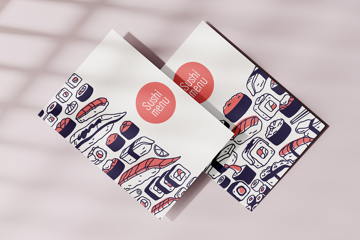 Sushi backgrounds, menu cover design, a Food Illustration by Good Studio (Photo 5 of 5)