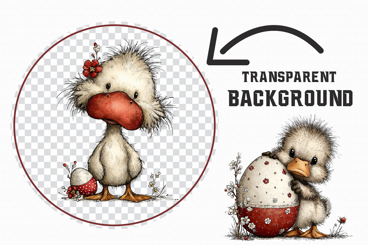 Easter Duck Whimsical Clipart, an Illustration by Libby Wishes (Photo 4 of 7)