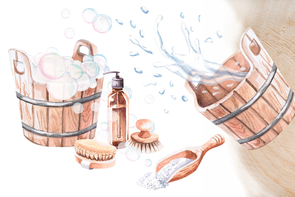Bath and sauna accessories, a Decorative Illustration by SvetLana (Photo 5 of 15)