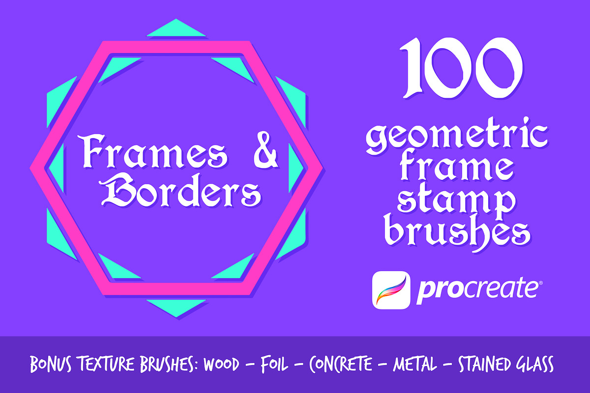 100 Procreate Frame & Border Stamps, a Brush Add-On by BrushBoy (Photo 1 of 4)
