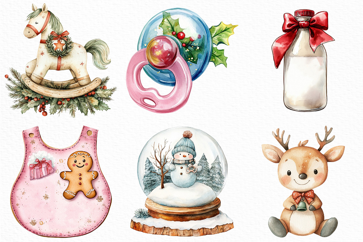 Baby’s 1st Christmas Clipart, an Illustration by Craft Nest (Photo 4 of 6)