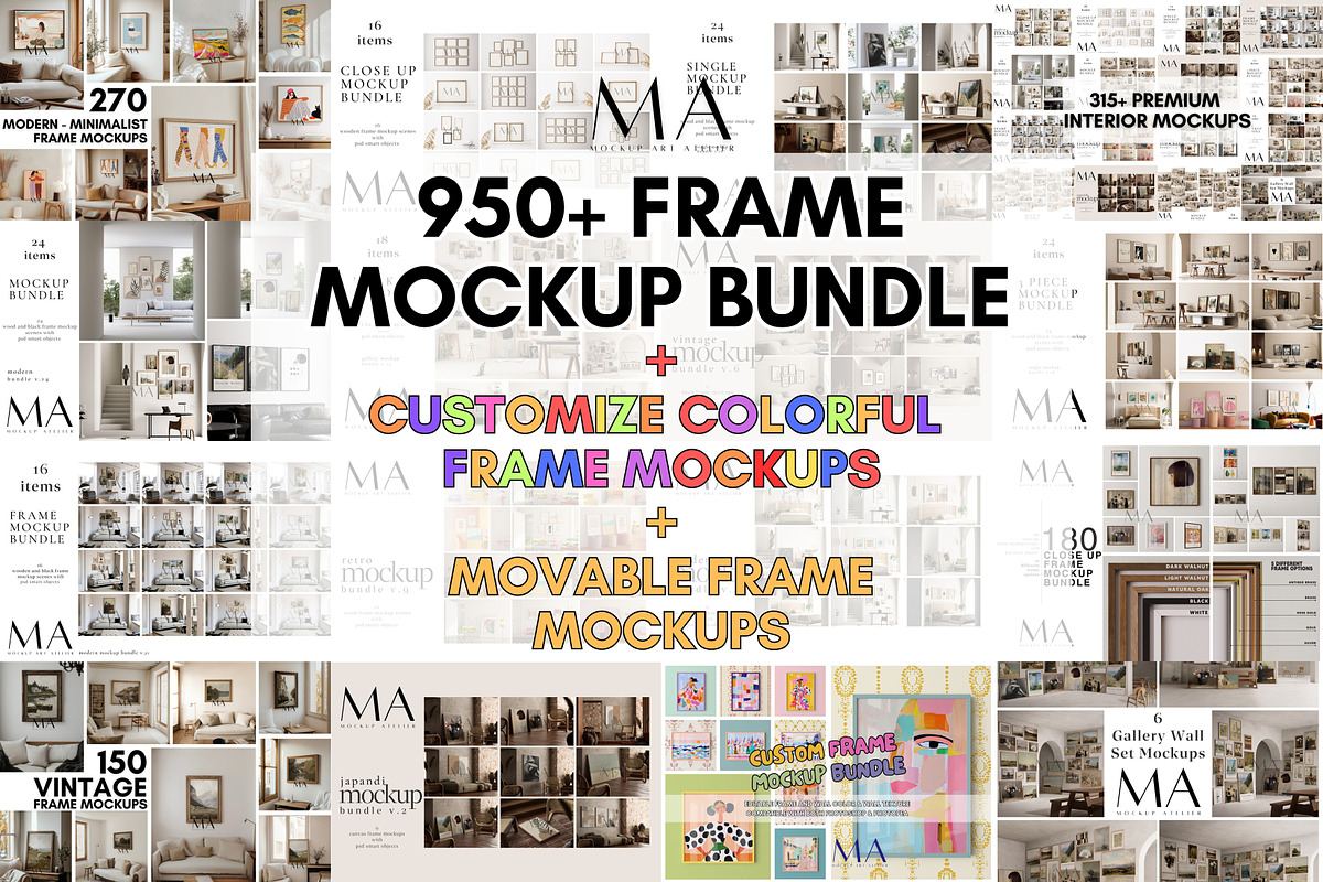 Ultimate 950+ Frame Mockup Bundle, a Household Mockup by Mockup Art Atelier (Photo 1 of 47)