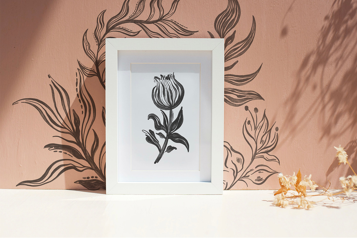 Flower ink hand drawn illustration, a Decorative Illustration by Moonflora (Photo 8 of 11)