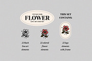 Vintage Dark Flower Lineart Logo Set, an Object Graphic by Artflorara (Thumbnail 2 of 8)