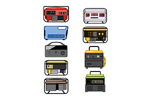 Portable electricity generators, an Illustration by pikepicture