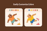 Flat Bear Characters Illustrations, an Animal Illustration by Brickclay (Thumbnail 6 of 10)