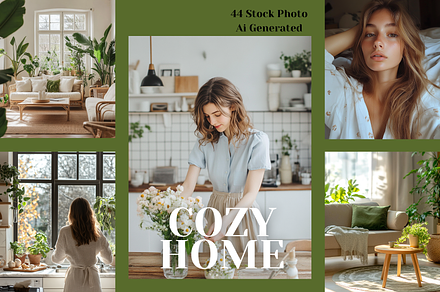 44Cozy & Green Home Stock AI Images, a Beauty & Fashion Photo by MarkoPresets