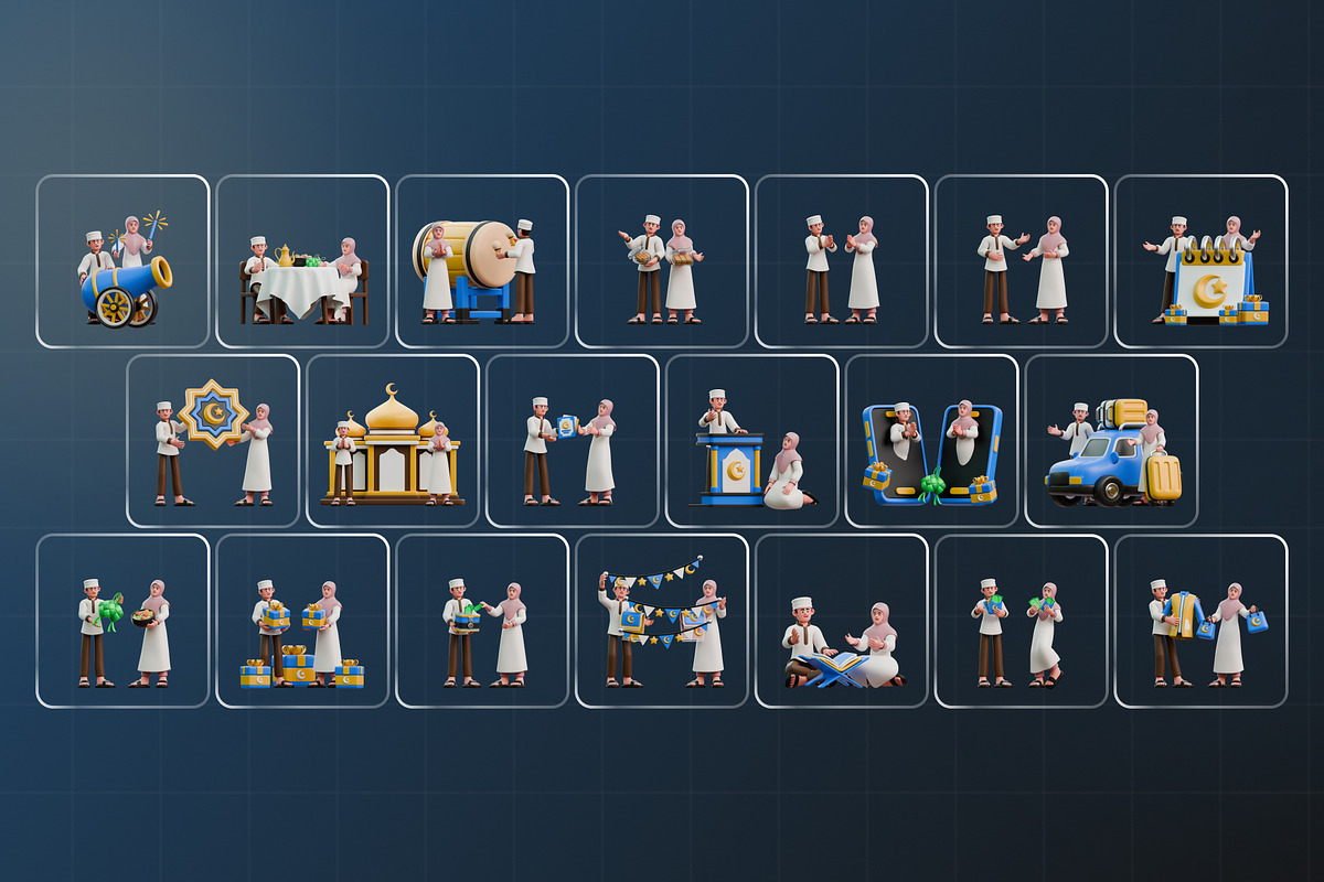 Eid Al-Fitr Character 3D Pack, a Characters & Person 3D Model by Haps Space (Photo 4 of 4)