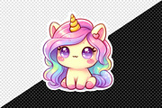 Kawaii Unicorn Stickers Clipart, an Illustration by Creative Art (Thumbnail 5 of 9)