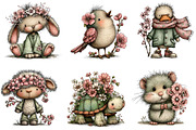 Whimsical Spring Animals Clipart, an Illustration by Dream Creation (Thumbnail 2 of 7)