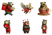 Valentine Teddy Bear Clipart, an Illustration by CreationArt (Thumbnail 2 of 6)