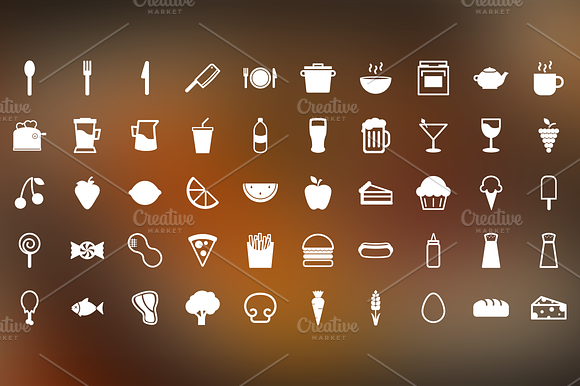 Snack Time 50 Food Themed Icons